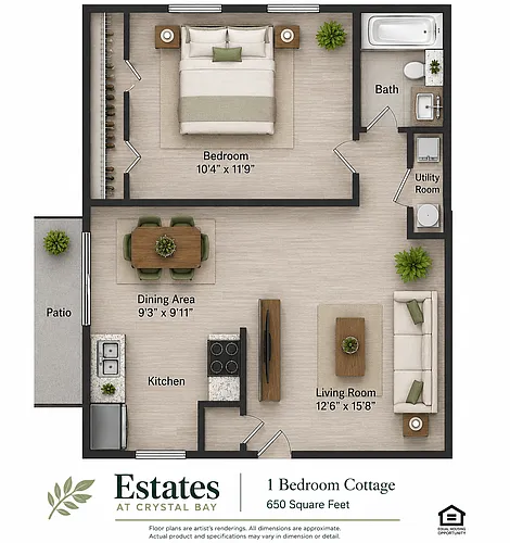 Floor plan One Bedroom One Bath