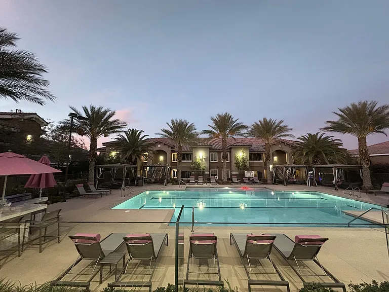 Pool at dusk