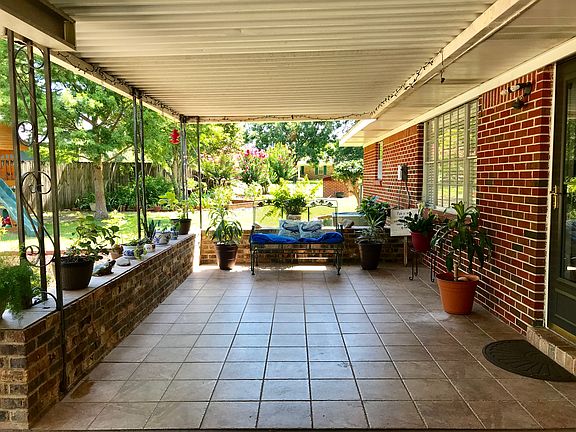 Tile floor covered patio