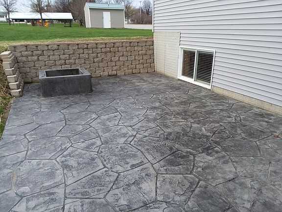 New stamped concrete pad