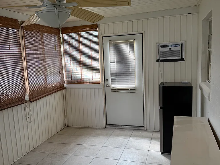 Back porch with mini-refrigerator