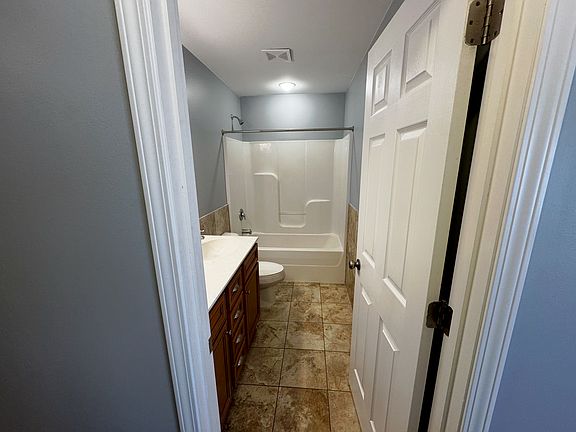 Entry to the bathroom ready for use.