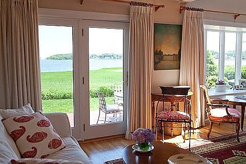 French Doors and Bow Window in Livingroom