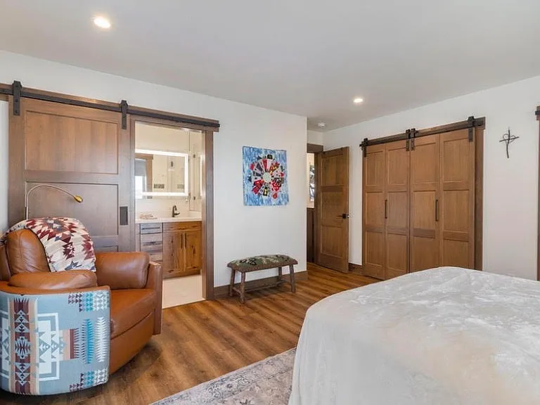 Primary bed and bathroom.