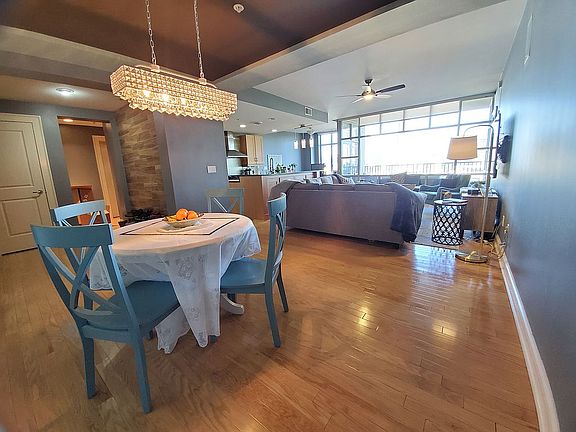 Open dining & living space