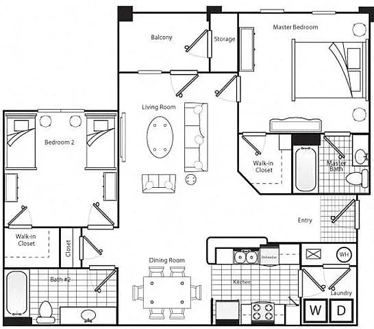Floor plan Two Bedroom