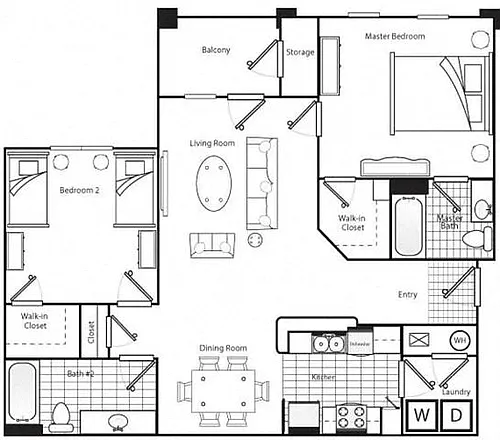 Floor plan Two Bedroom