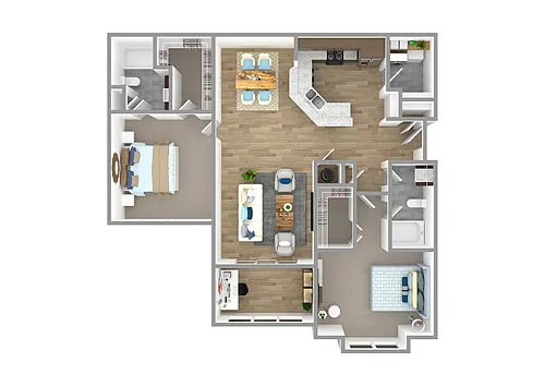 Floor plan B2 Juniper - 2 Bedroom, 2 Bathroom