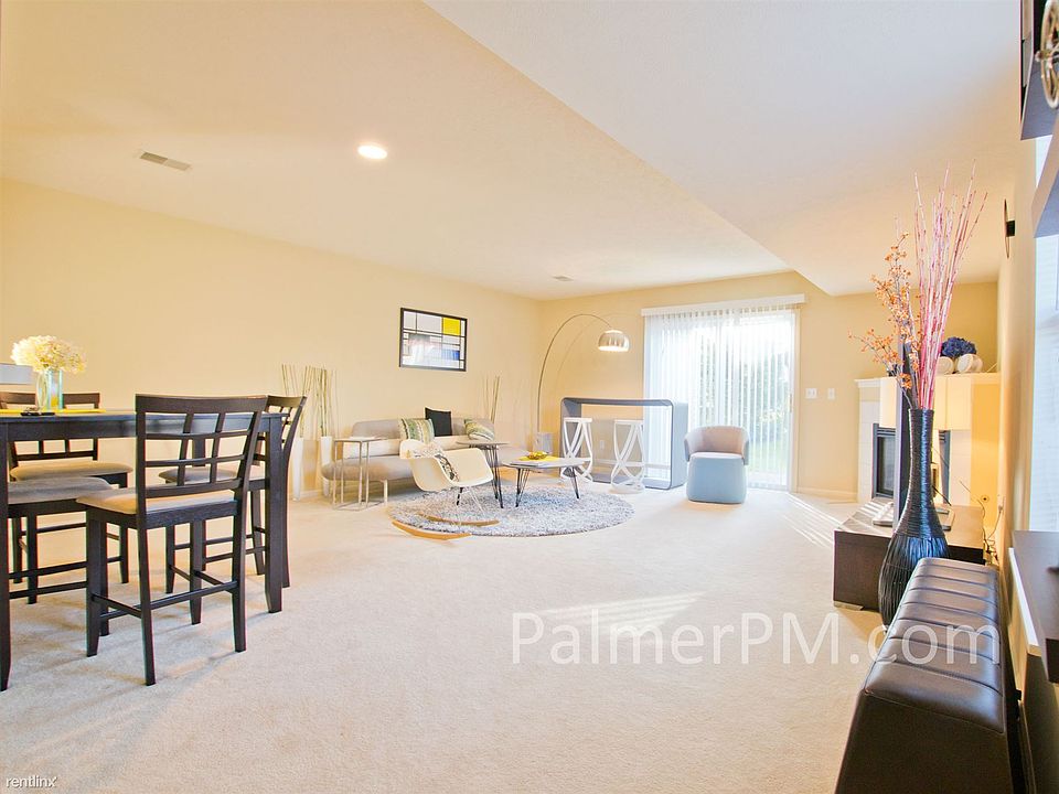 Beautiful living room with gas fire place.