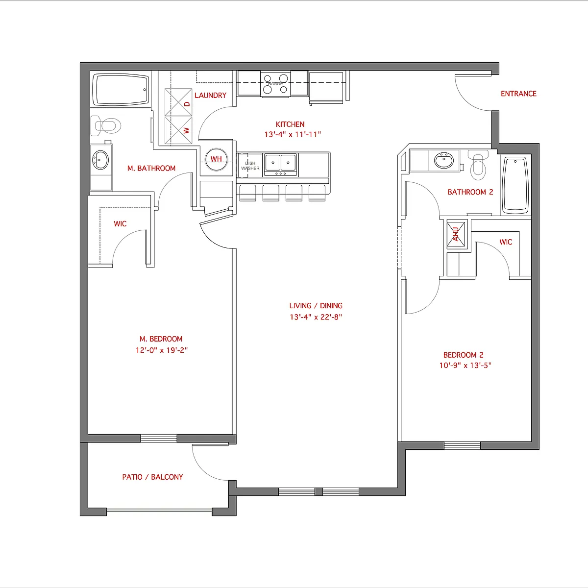 Floor plan 2BR- Balcony - Haven