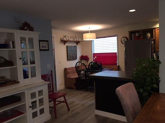 Eating nook, door to garage
