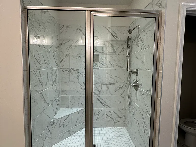 Master Tiled Upgraded Shower with multiple shower heads