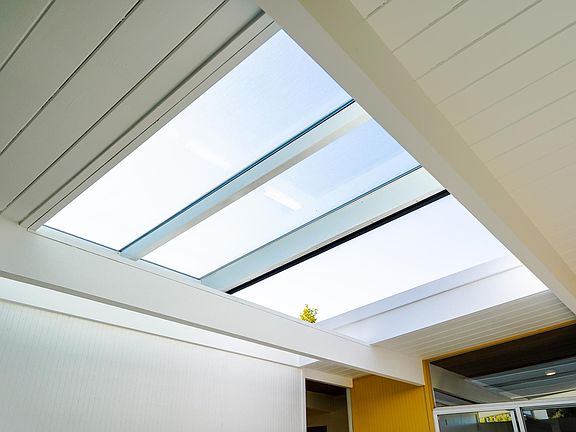 Rarely found retractable atrium cover.