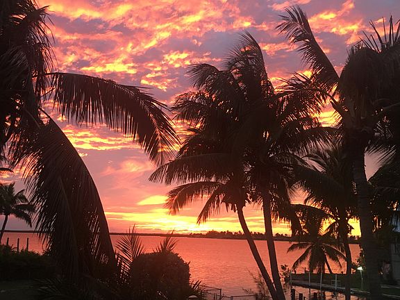 Sunset from first floor deck off living room