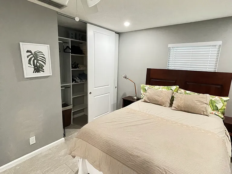 Master bedroom with sliding closet