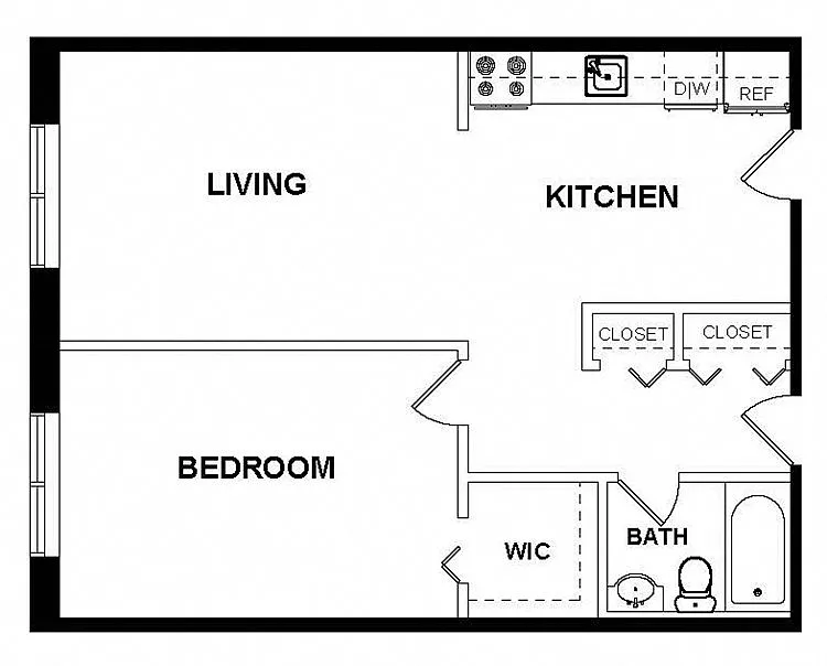 Floor plan 1-Bedroom