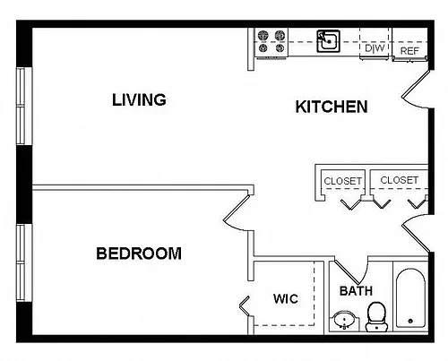 Floor plan 1-Bedroom