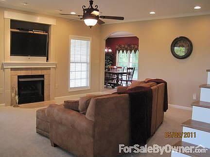 Living Room- gas logs - recessed tv area