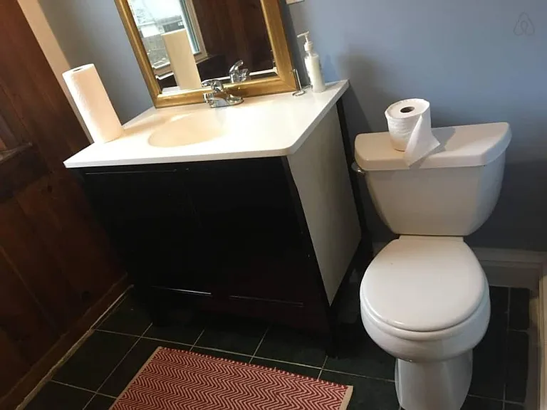 Half Bathroom with toilet and sink