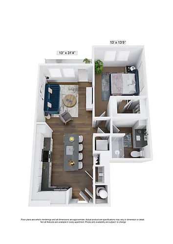 Floor plan Truly | 1 Bed | 1 Bath