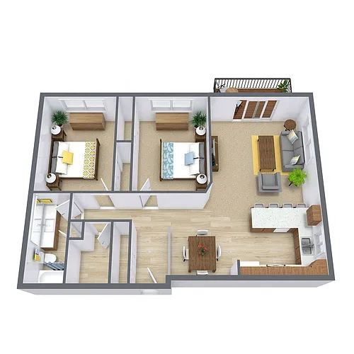Floor plan Two Bedroom 21A