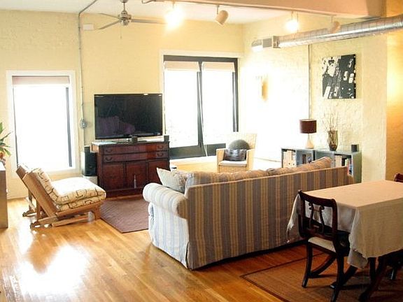 Natural light bathes the main room