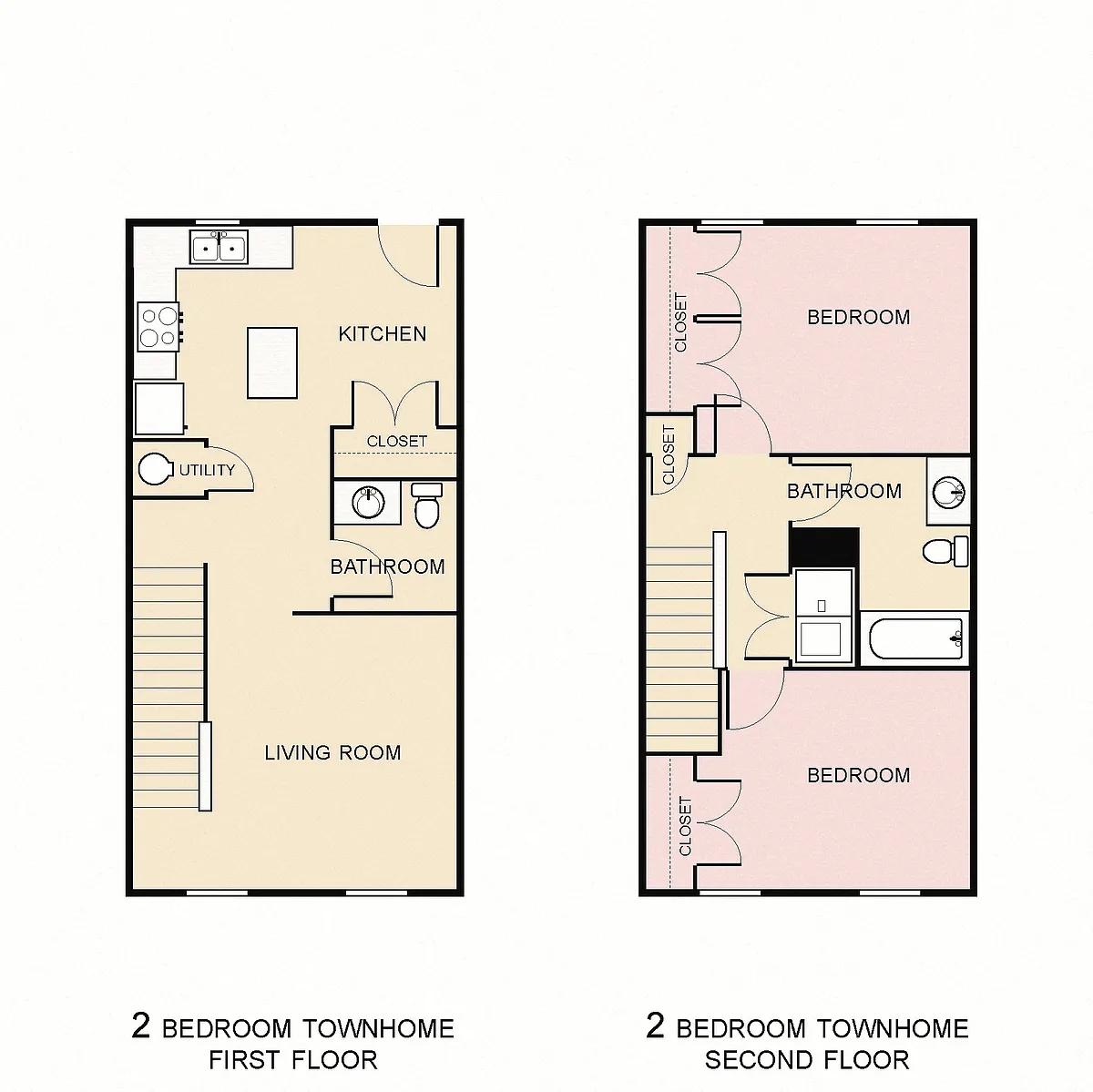 Floor plan 2 Bedroom Townhouse