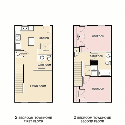 Floor plan 2 Bedroom Townhouse