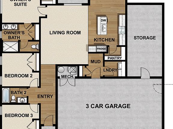 3 Car Garage With Storage