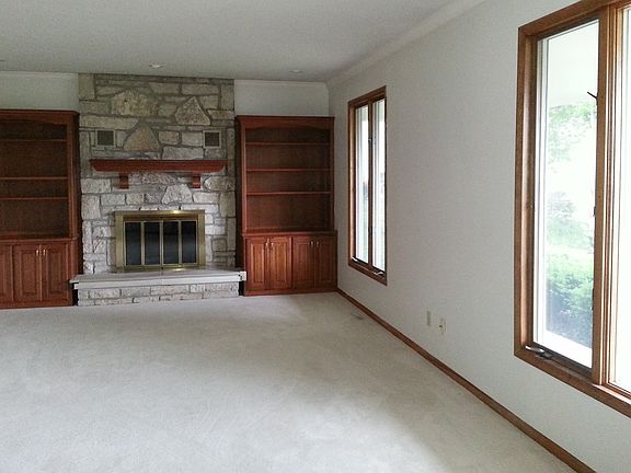 Large living room with fire place