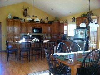 open kitchen/dining/living area