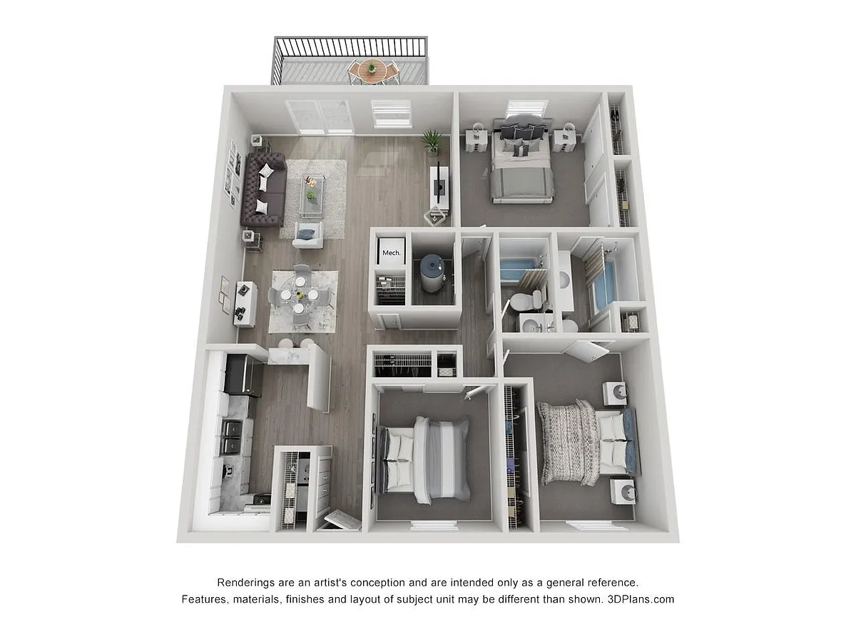 Floor plan Three Bedroom