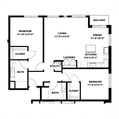 Floor plan Two Bedroom B3