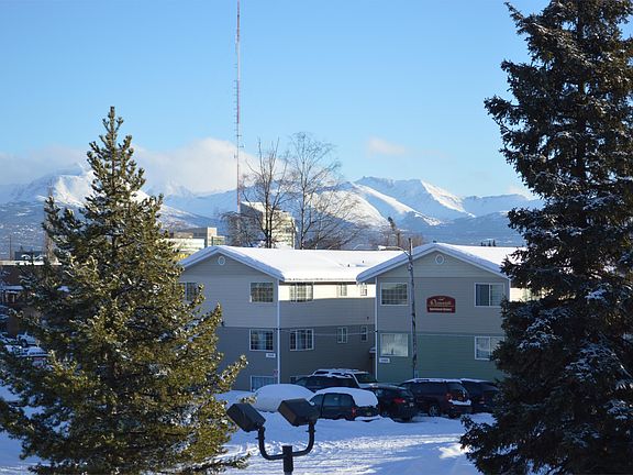 Balcony view of Chugach Mountains