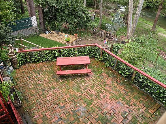 View of yard to river