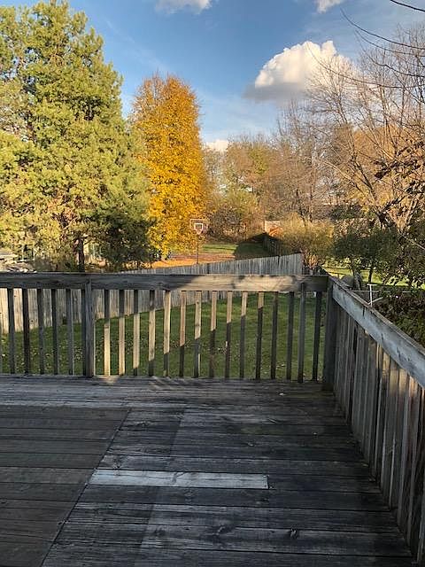 Deck and backyard
