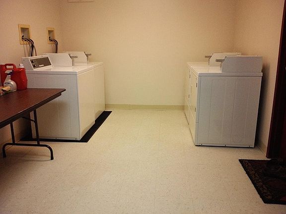 Secure laundry in building.