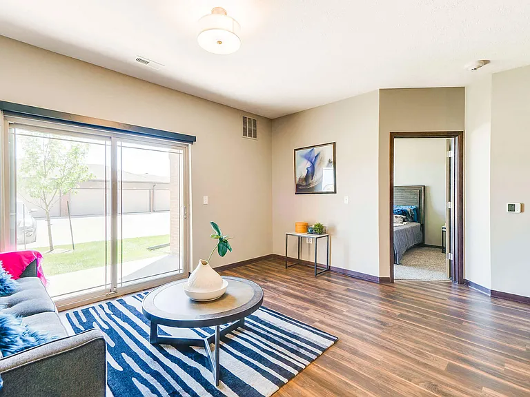 Spacious living rooms offer the perfect setting to relax or entertain, with plenty of room for your favorite furniture.