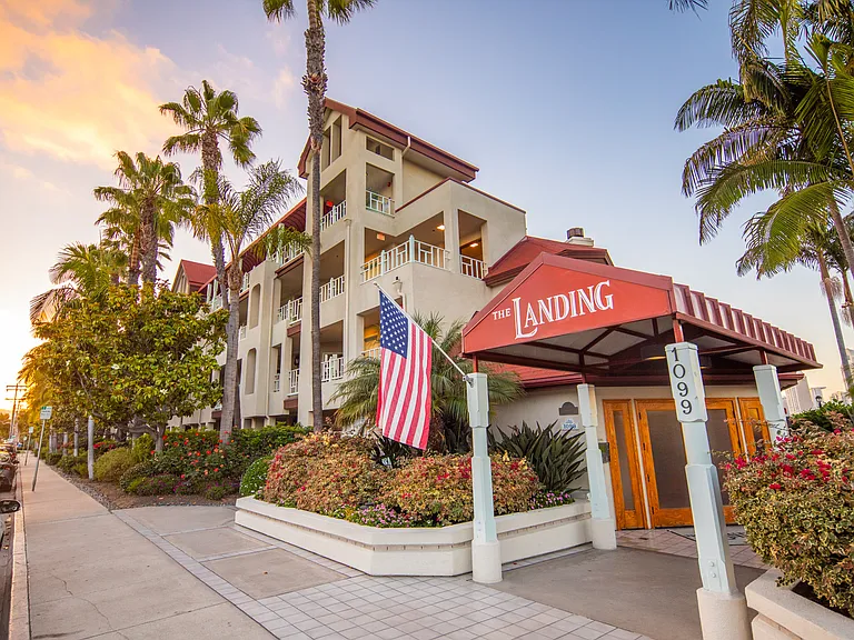 Front entry of "The Landing"