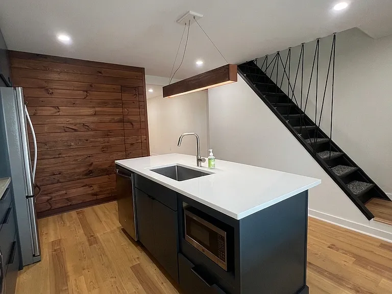 Microwave and dishwasher in island