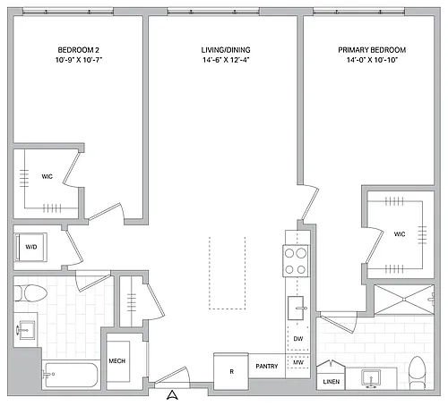 Floor plan 2 Bed/2 Bath-B-01B.2