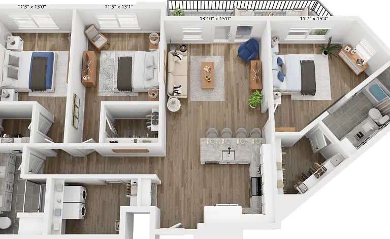 C1 floor plan Rivette Tower