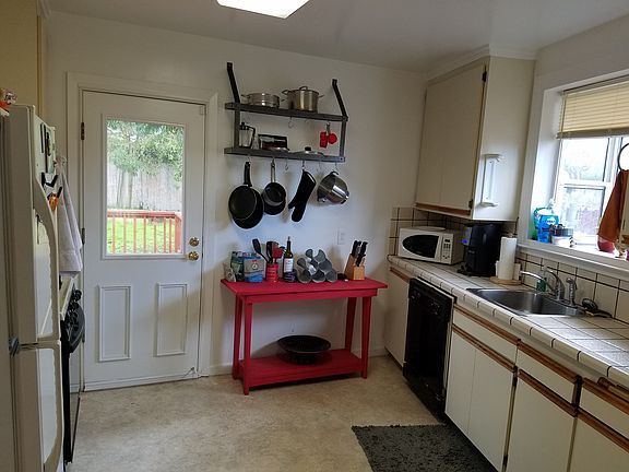 Kitchen with door to deck