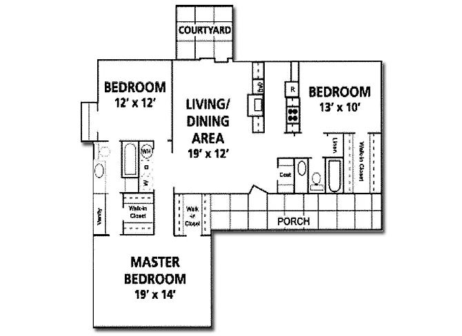 Floor plan 3 bed/2 bath Seville