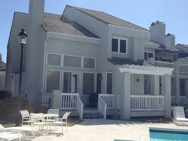 View of the back of the town home from the pool