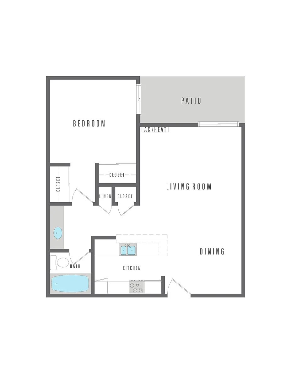 Floor plan 1 Bedroom 1 Bath