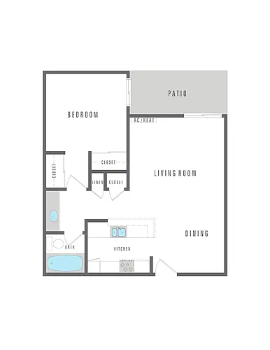 Floor plan 1 Bedroom 1 Bath