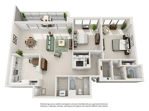 Floor plan 3 Bedroom, 2 Bath 1620 SF 32