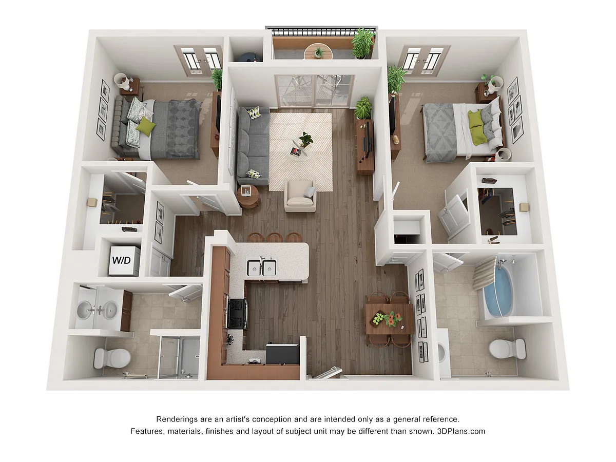 Floor plan 2 Bed 2 Bath