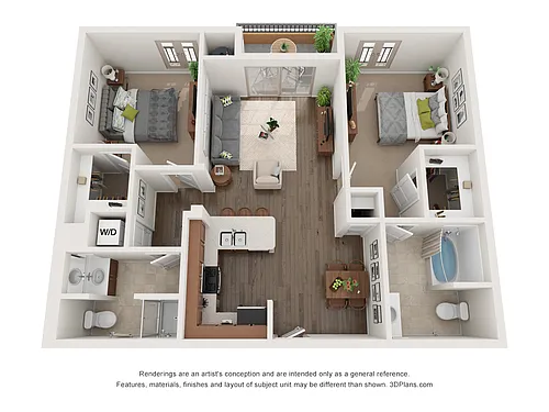 Floor plan 2 Bed 2 Bath
